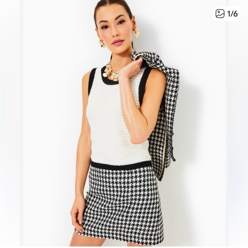 Lilly Pulitzer Black & White Kels Mini Skirt